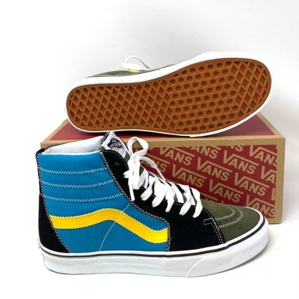Vans SK8-HI Zig Zag Shoes Women's Size 6 7 Blue Green Suede Canvas VN0A4BV619Y - Picture 3 of 10